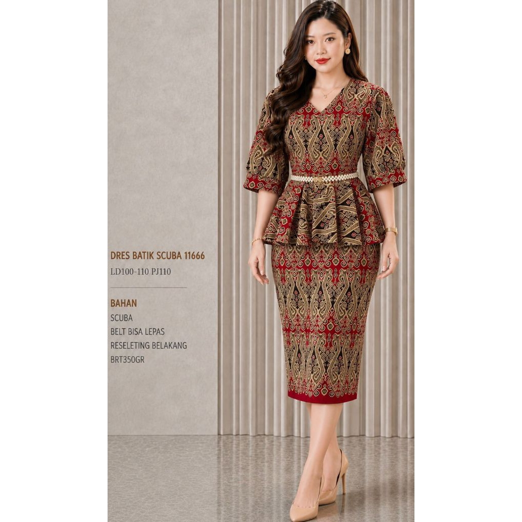dress batik scuba 11666