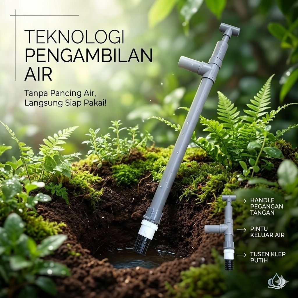 pompa air manual pipa paralon tanpa pancing air