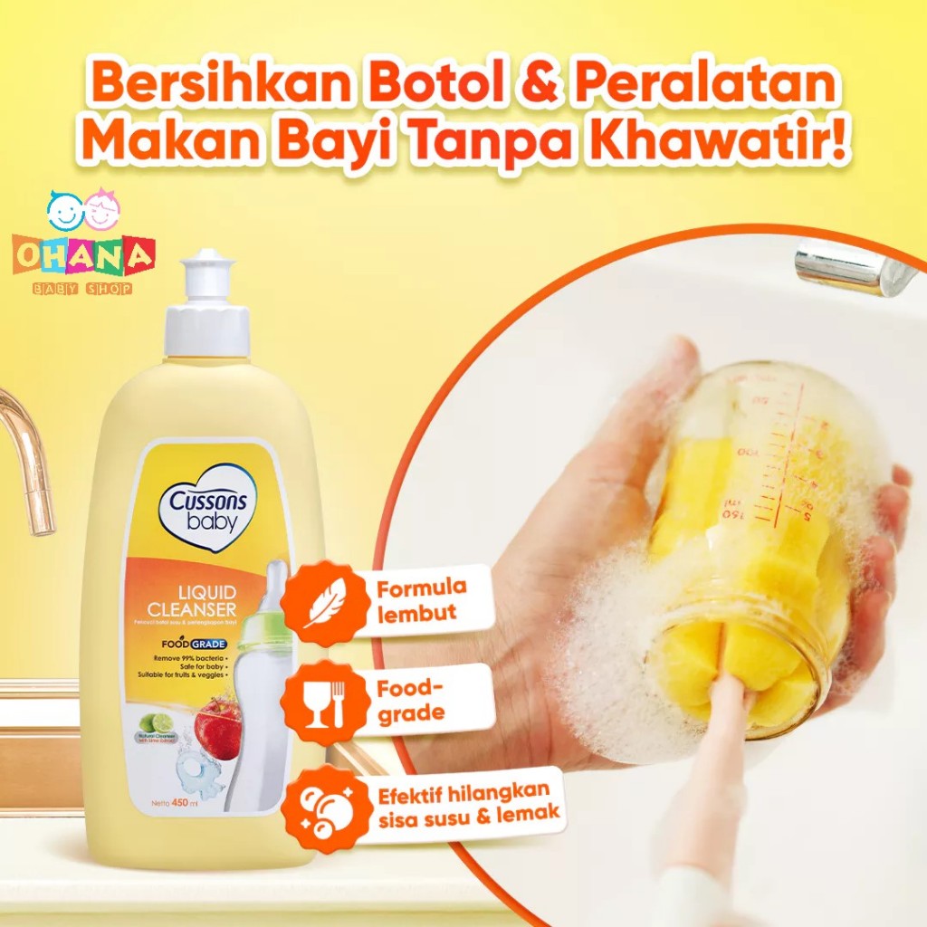 Cussons Baby Liquid Cleanser - Pembersih Botol Termos Susu Anak Bayi - Cuci Sayur Buah