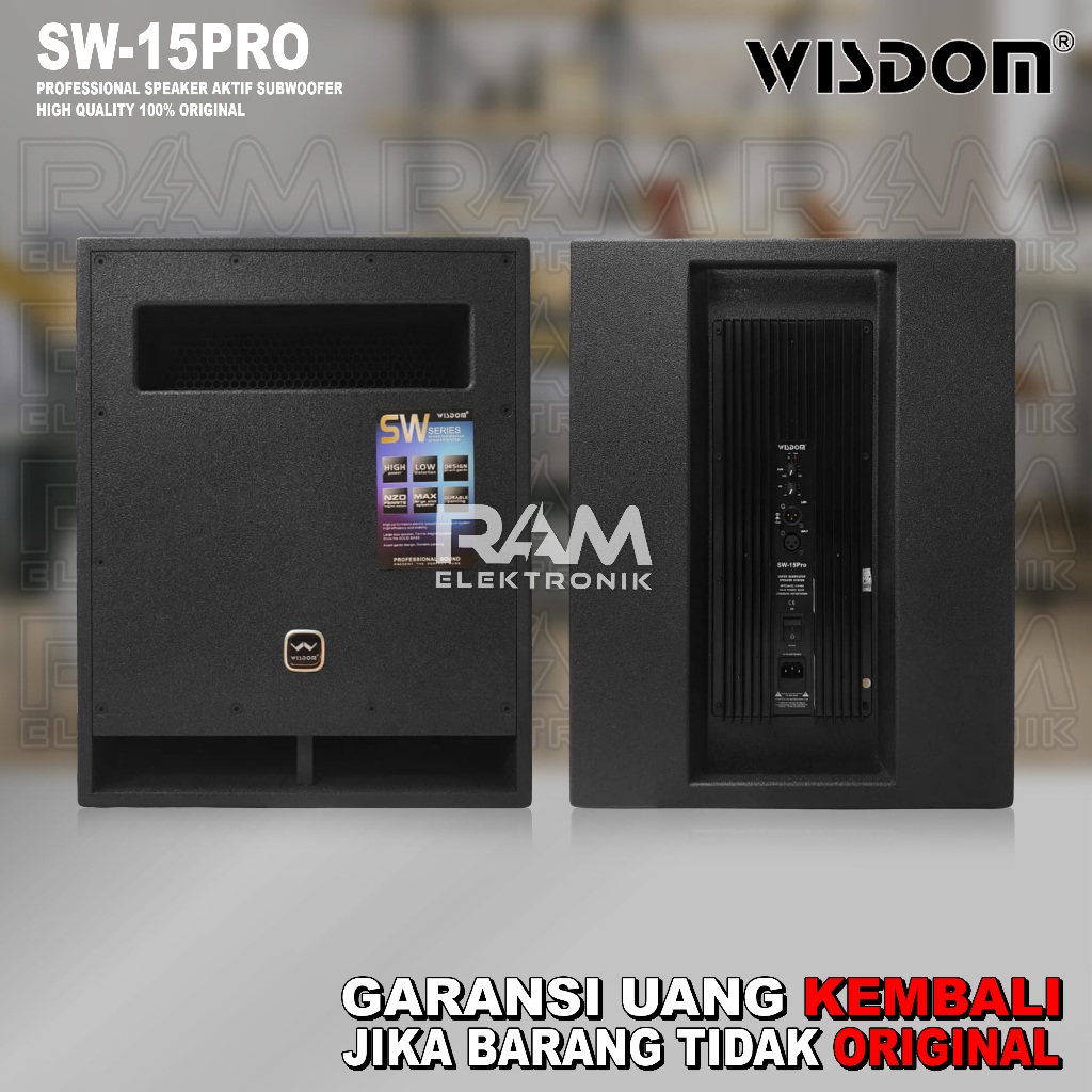 Speaker Aktif Subwoofer 15 Inch WISDOM SW15PRO | SW 15 PRO | SW 15PRO Original