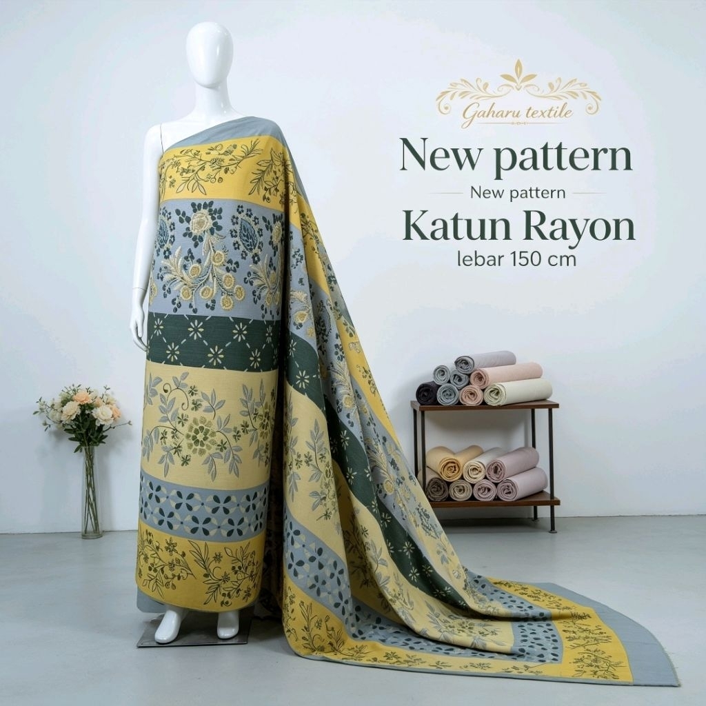 bahan katun rayon viscose premium - rayon viscose meteran - rayon viscose motif etnik (CTK)