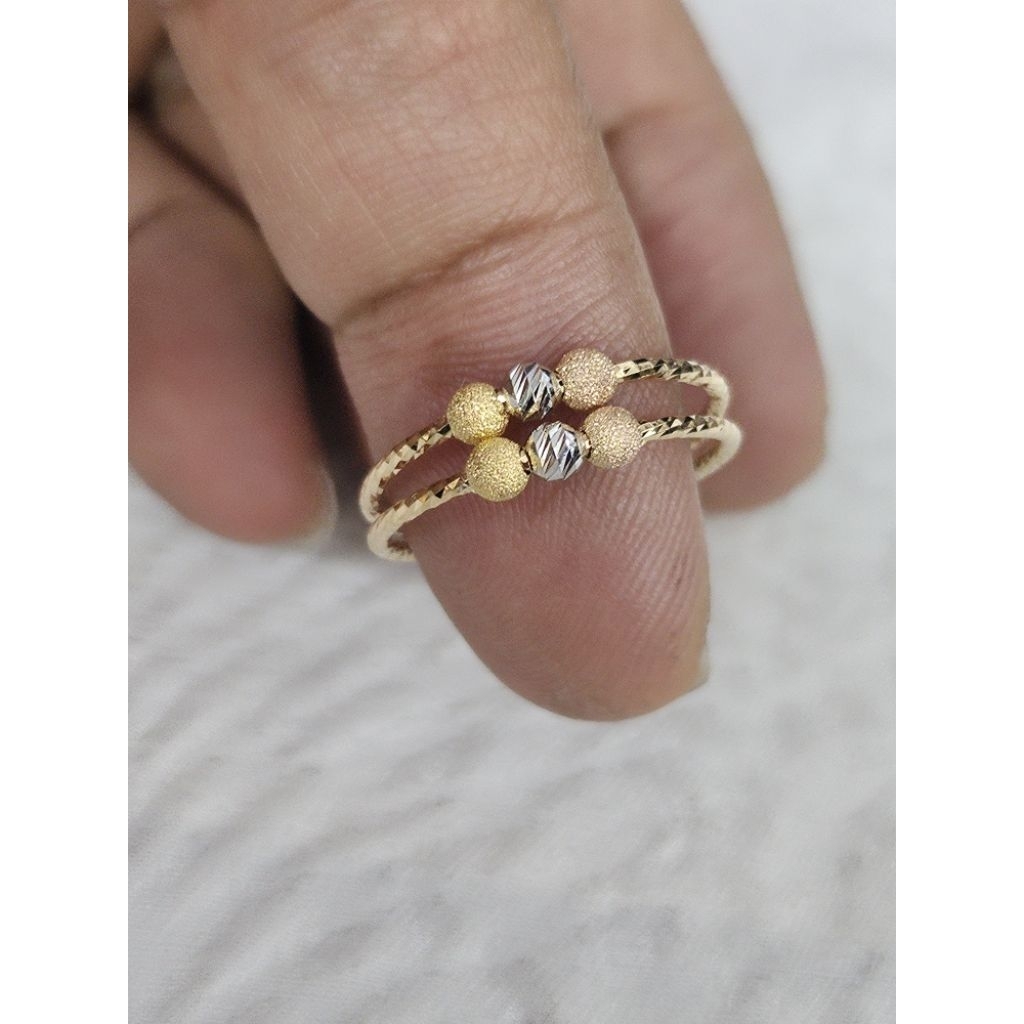 cincin bola doff double variasi tanpa mata emas 70% 700 70 %