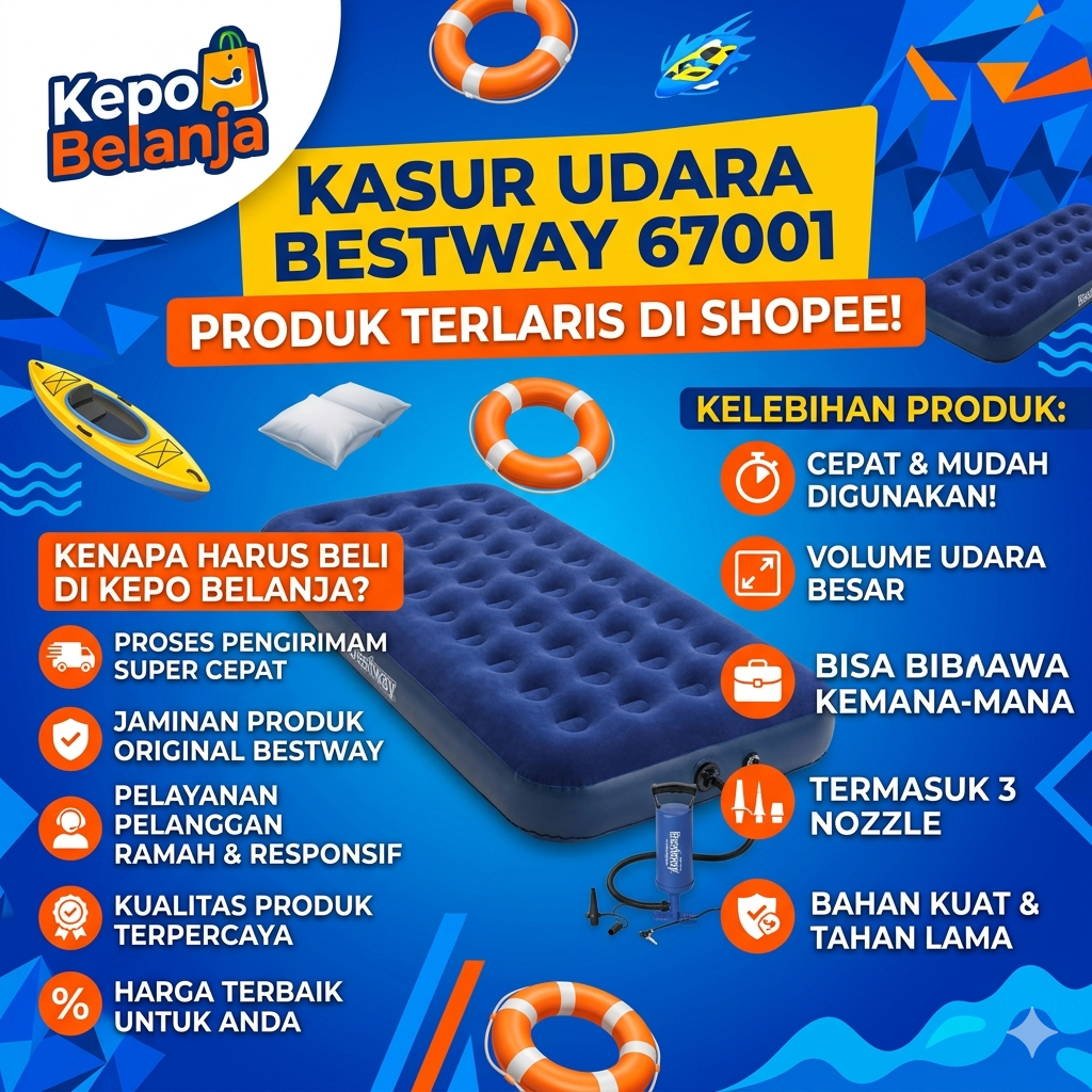 Bestway 67001 | Kasur Angin Twin Bestway 67001 Original | matras bestway 67001 untuk camping kemping