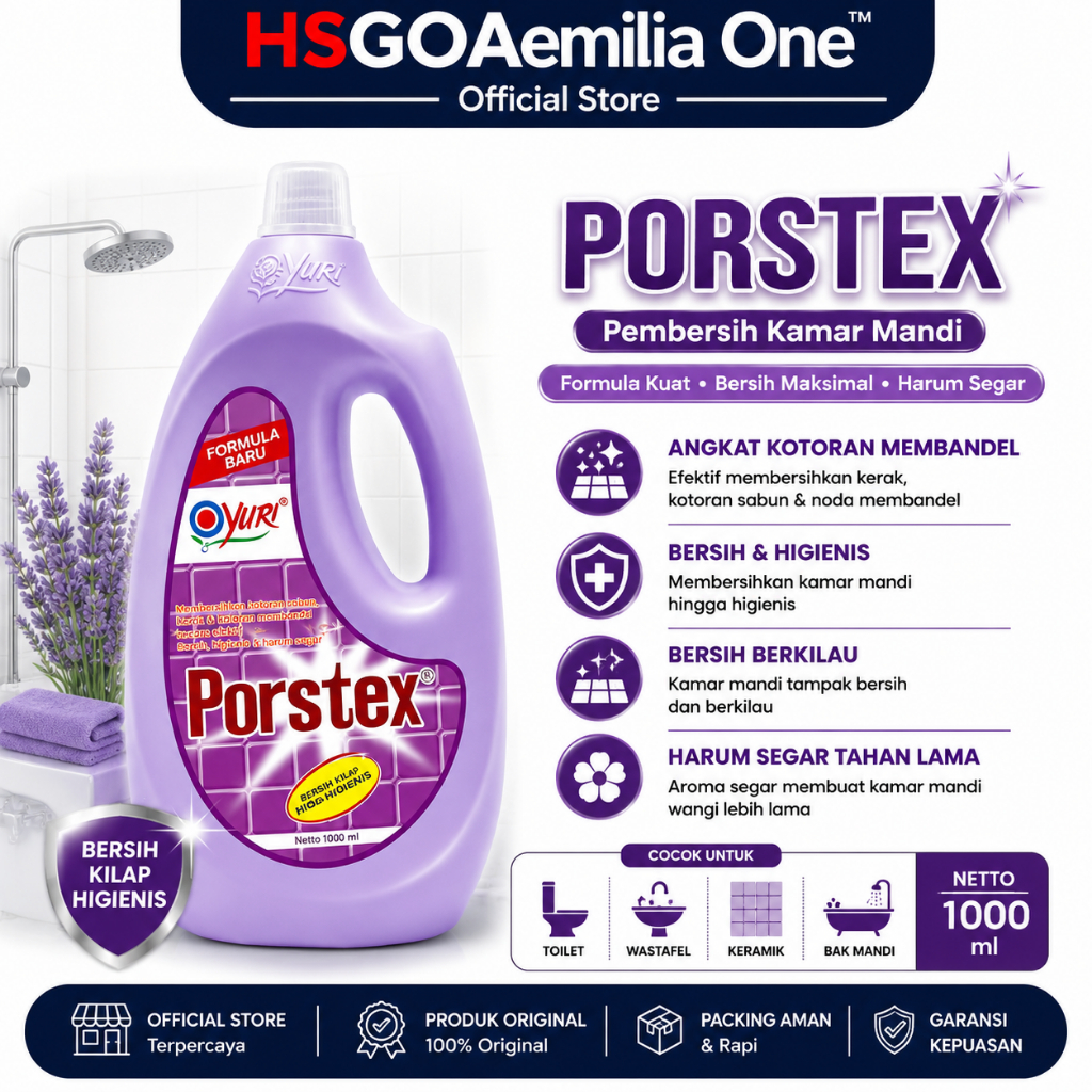 PORSTEX Pembersih Kamar Mandi Pembersih Kamar Mandi ungu 1000 ml