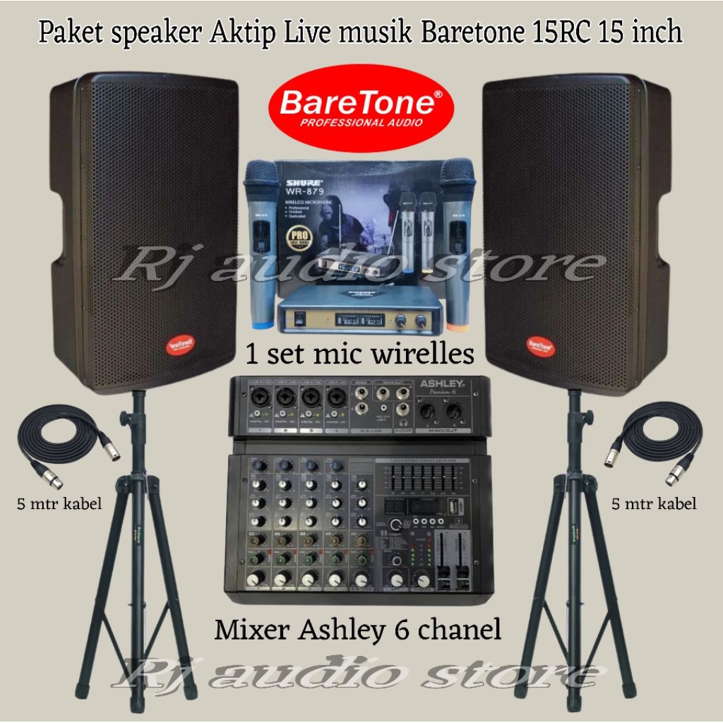 Paket speaker Aktip Live musik, Baretone 15RC ( 15 inch )