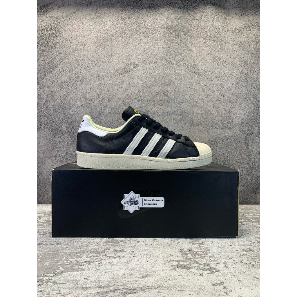 Sepatu Second Casual  Adidas Superstar 80s Black Chalk White Size 40 insole 25 cm Original