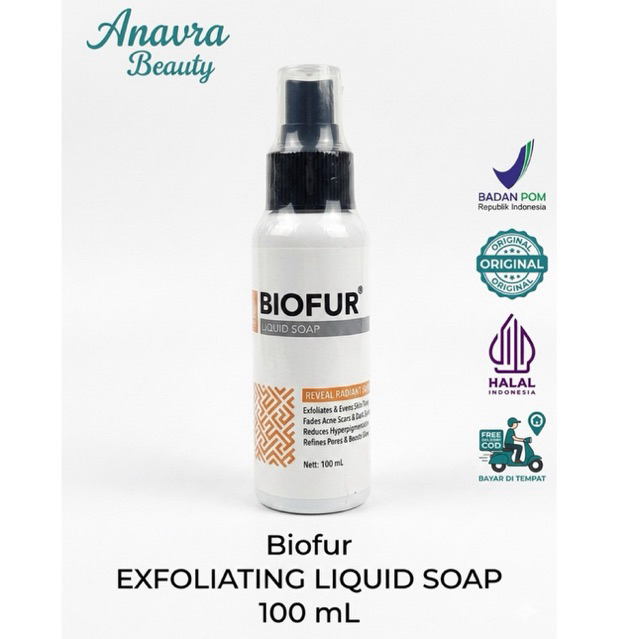 Biofur Liquid / Bar Soap - sabun kulit wajah berminyak & berjerawat - jerawat acne & oily skin - 100