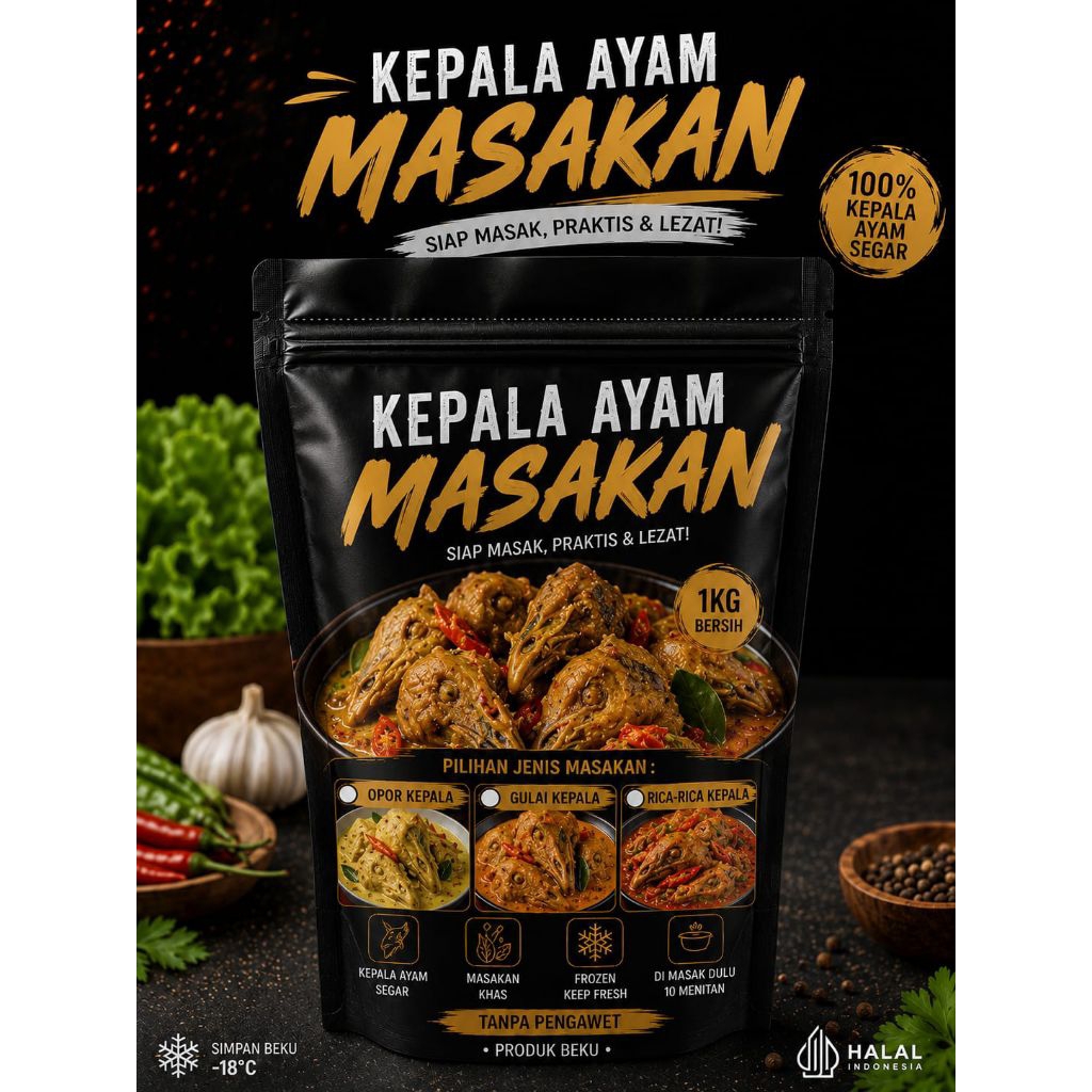 kepala ayam Frozen food : opor,gulai, rica-rica ( 1 kg )