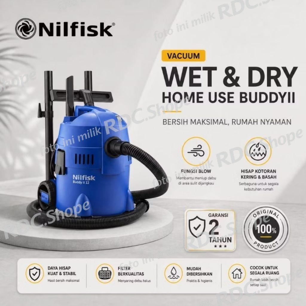 Vacuum Cleaner Nilfisk Wet & Dry 12L 100% Original / Vacuum Cleaner Nilfisk Buddy II