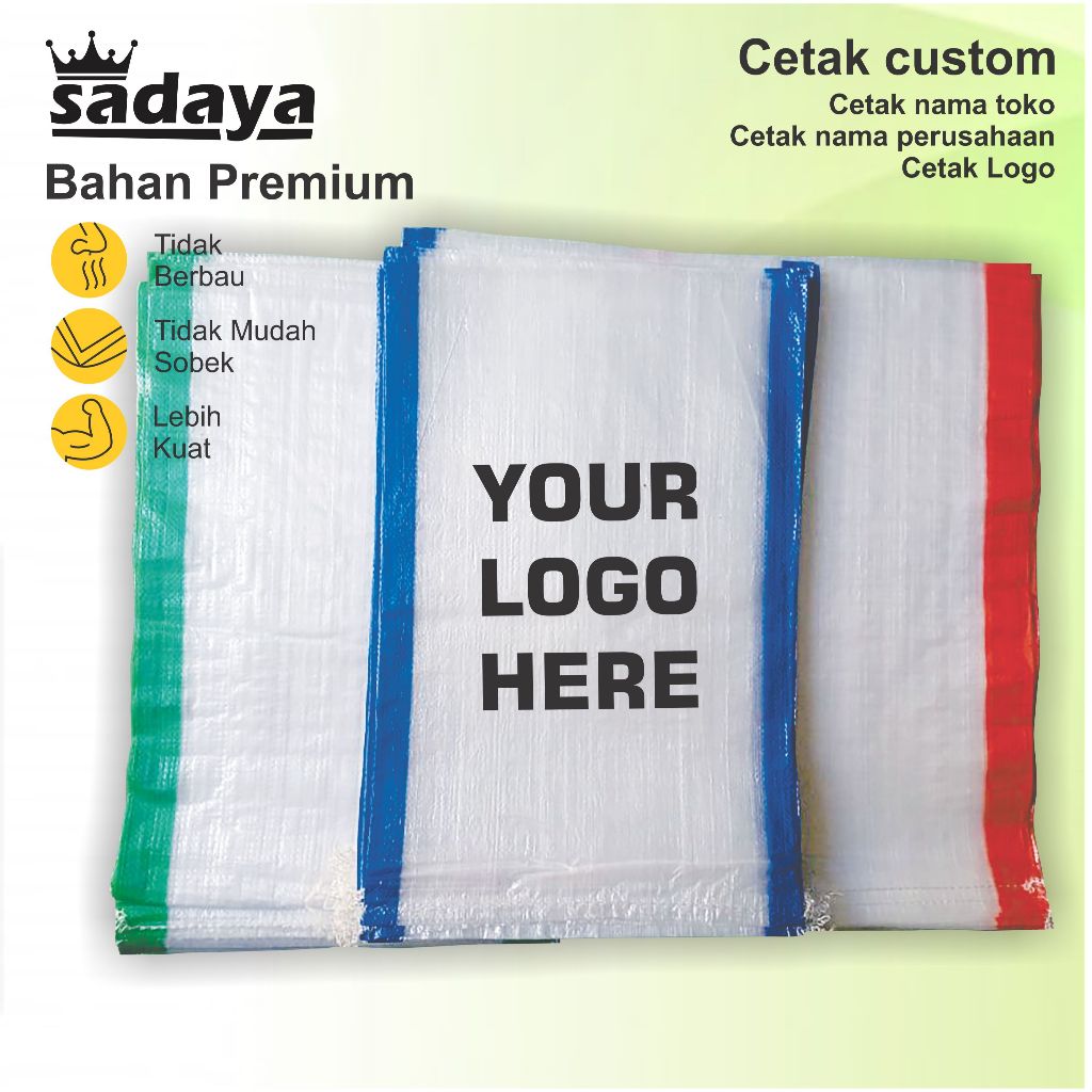 Karung transparan 30x45 cm Sablon Karung 5kg Cetak Karung Plastik Sablon Karung Beras Karung Pupuk K