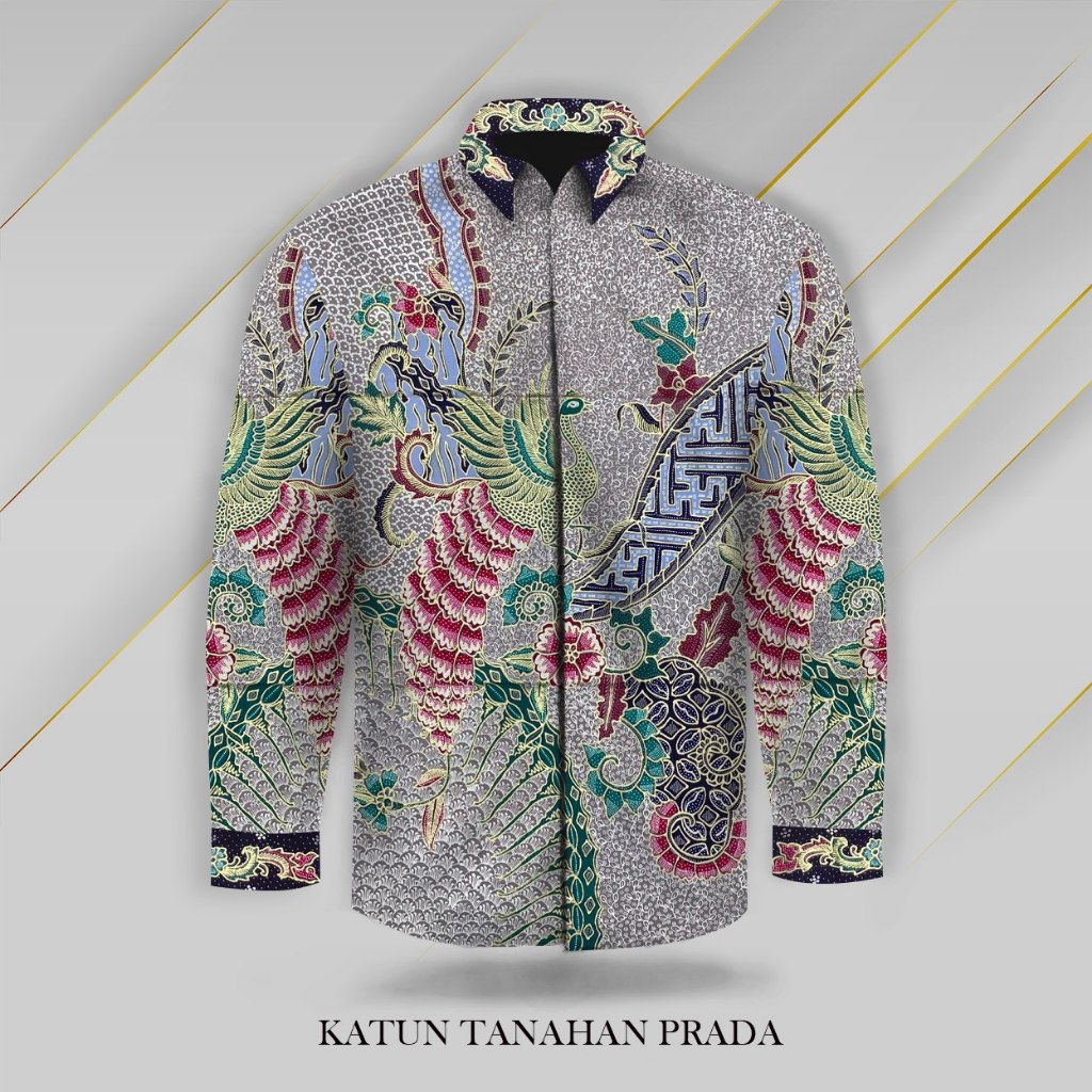 Kain Batik Tulis Pola Kemeja prada gold Premium BATIK NAGA PRADA