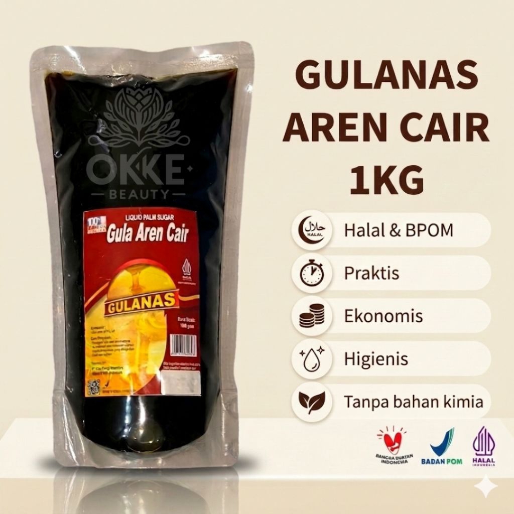 Gula Cair GULANAS 1 kg – Gula Aren | Liquid Sugar Untuk Kopi, Masakan & Minuman