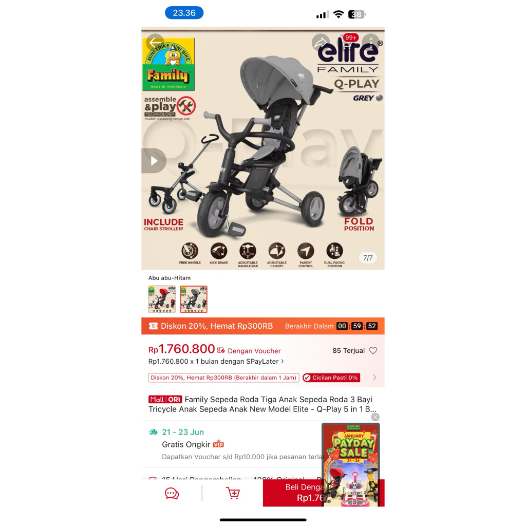 family tricycle sepeda