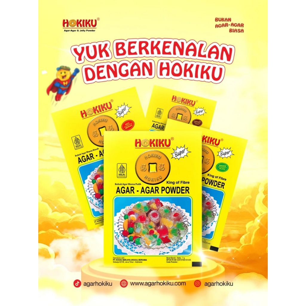 ( HARGA GROSIRAN ) JELLY AGAR-AGAR HOKIKU 1BOX/ 12PCS AGAR-AGAR POWDER HOKIKU