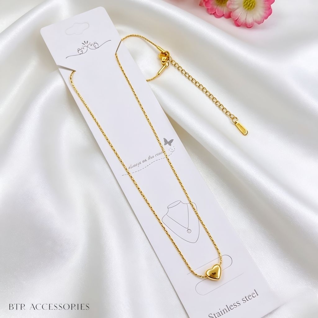 Kalung Titanium Motif Love ( Bisa Simpan Foto ) Premium Anti Karat Selamanya