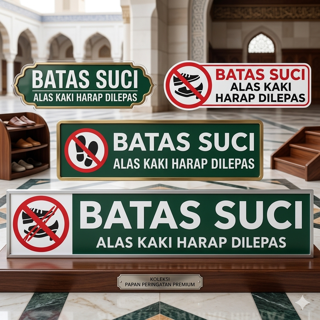 Stiker Label Batas Suci Sticker Batas Suci Waterproof Tahan Air