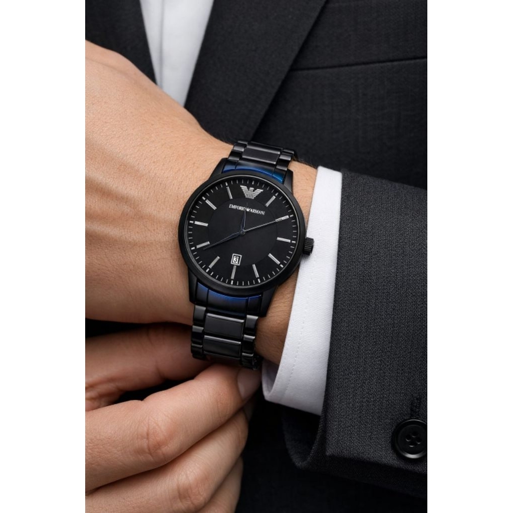Jam Tangan Pria Emporio Armani Original Limited edition Analog Rantai Stainless steel Tggl Aktif Wat