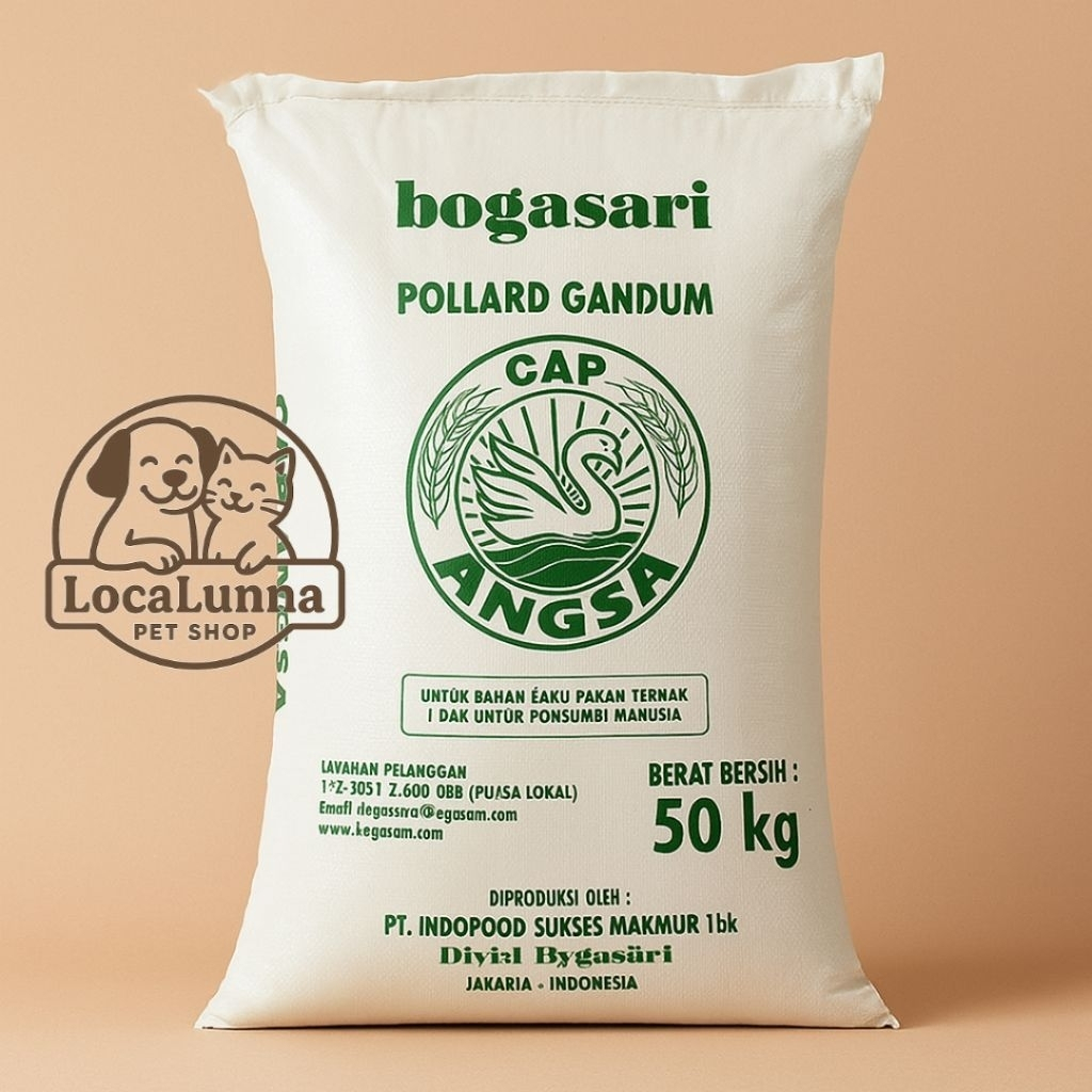 Pollard Gandum Cap Angsa Bogasari 1kg Pollar Polar Gandum Pakan Ternak Ayam Bebek Kambing Sapi Local