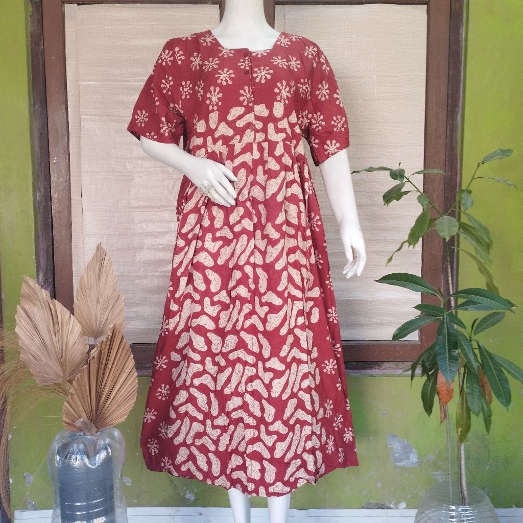 Daster Putri Diana Cibi (Ld110, Pb125) Kancing, Saku Tali, busui ORI Pekalongan