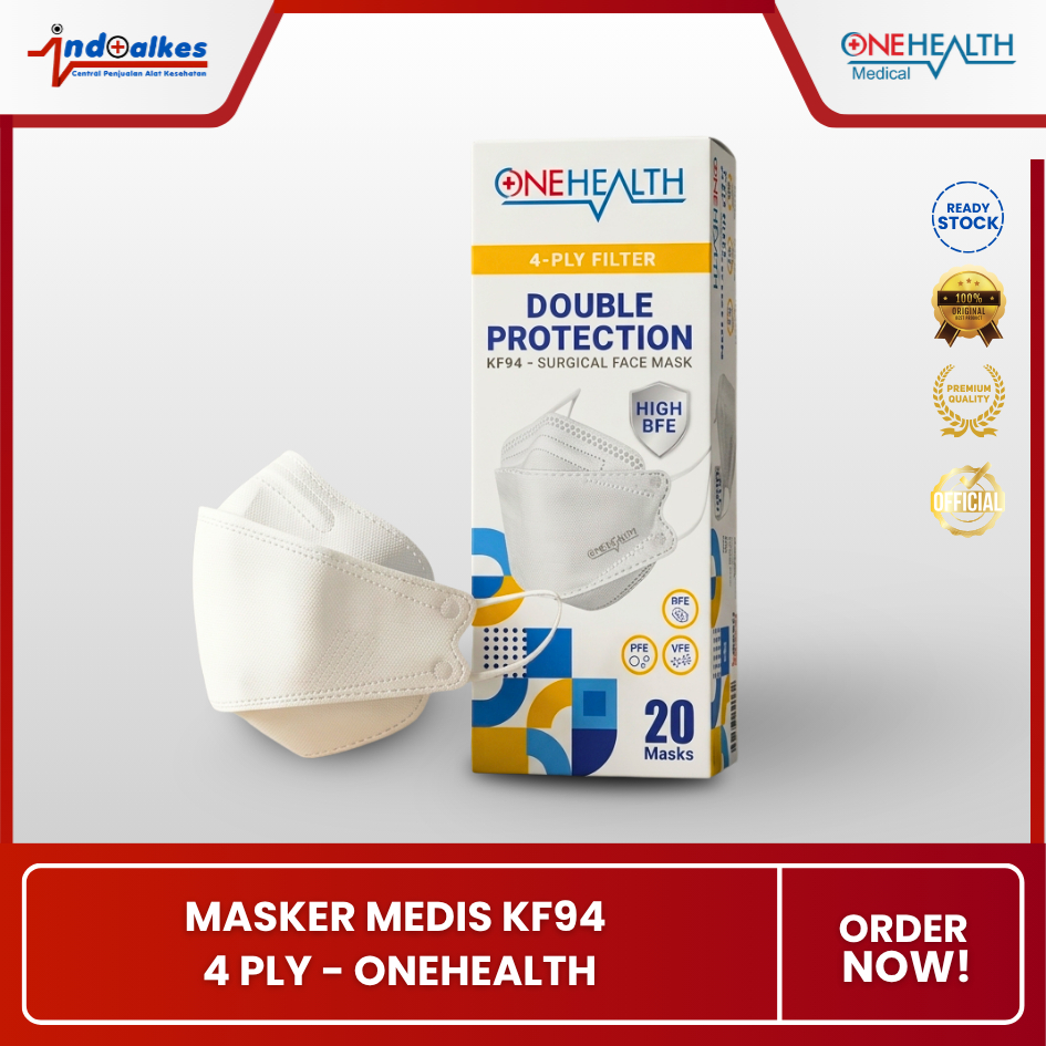 MASKER MEDIS KF94  4 PLY | MASKER DOUBLE PROTEKSI 99% | 20 Pcs | ONEHEALTH