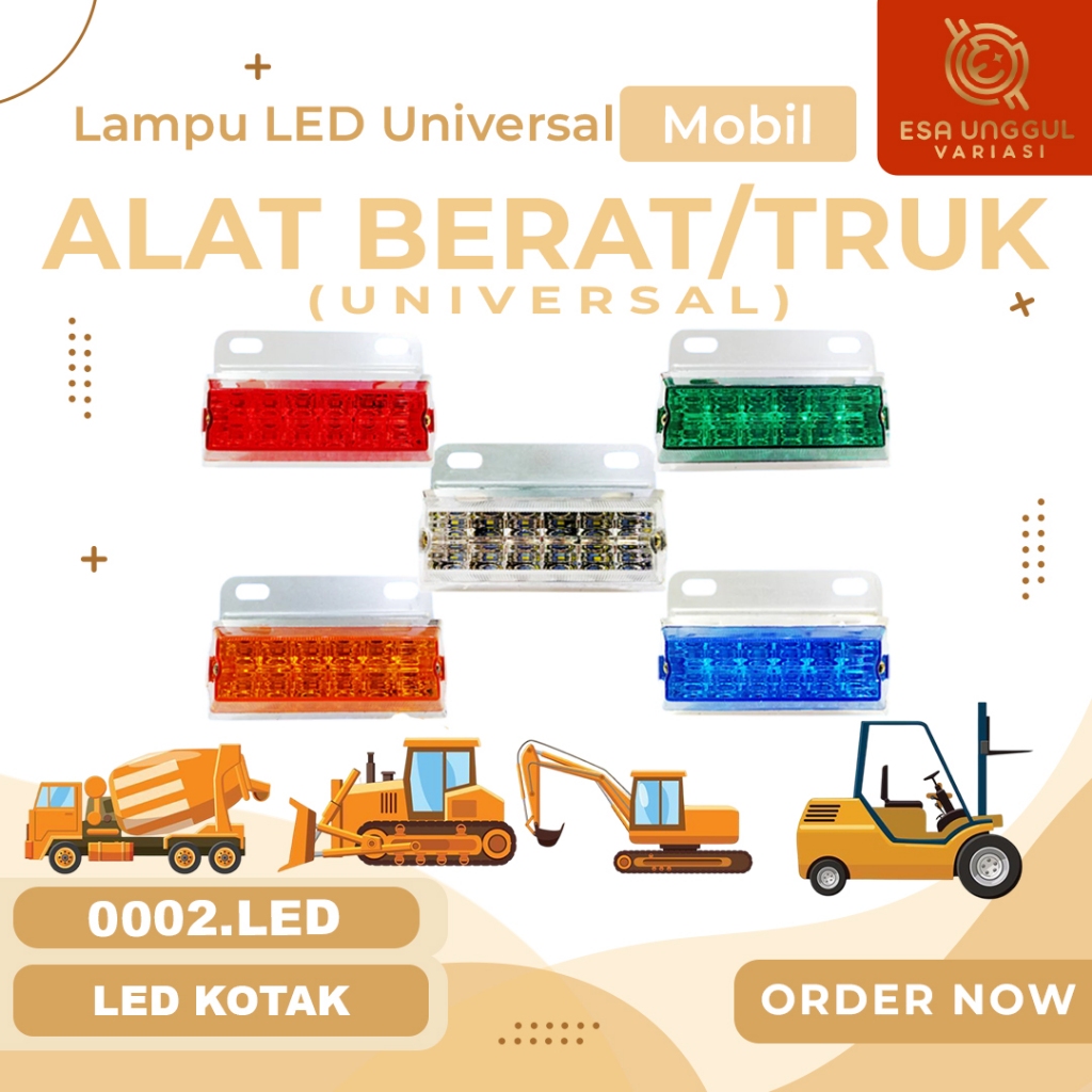 LED.002 - Lampu Variasi LED Kotak Lampu Bak Mobil Truk Forklift Alat Berat 24 Volt - Universal