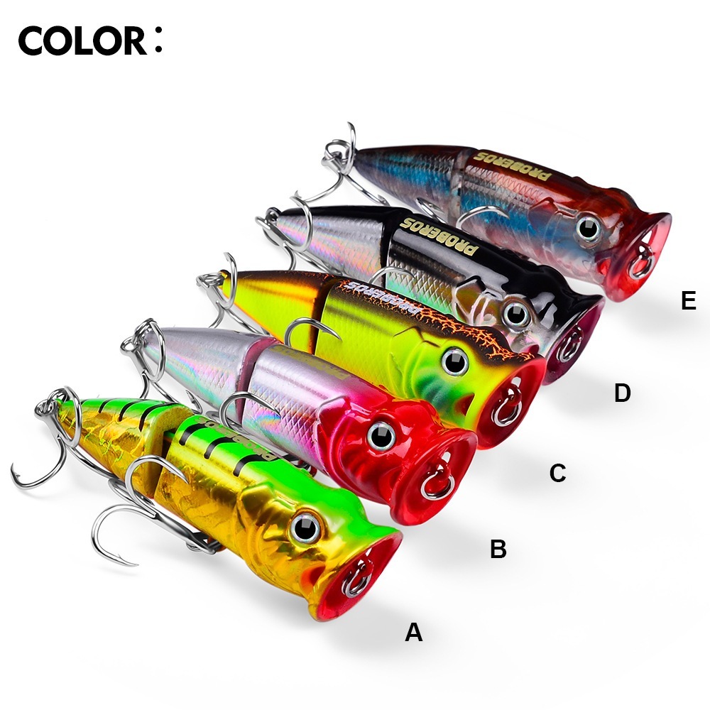 Umpan Casting Lure Popper Proberos 8cm/11.5g Jointed Floating Popper dengan BKB Hook & 3D Painting