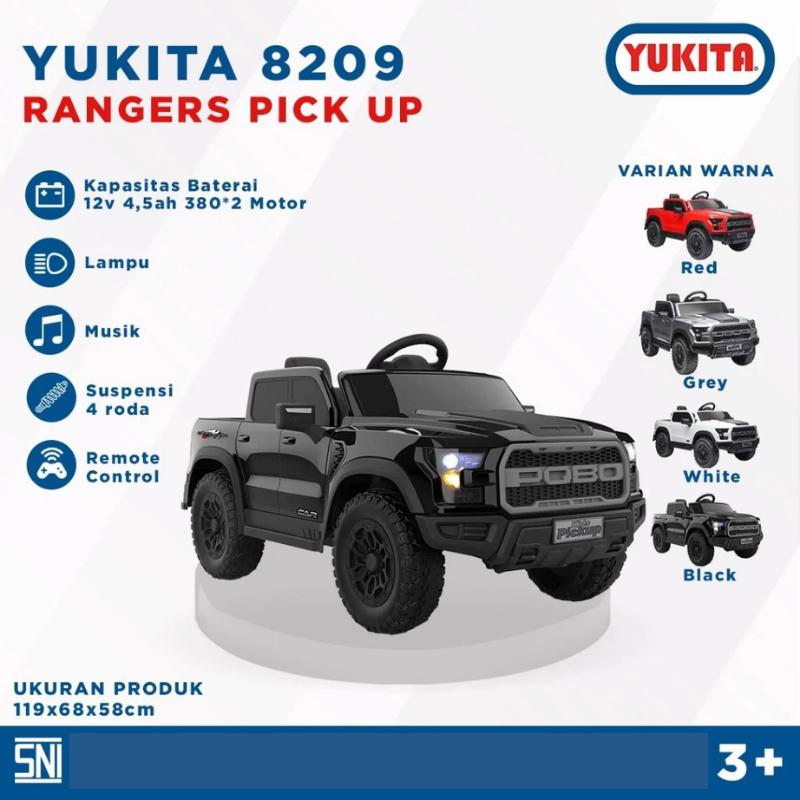 Mainan Mobil Aki Anak Mobil Polisi Yukita 8209 Rangers Pick Up