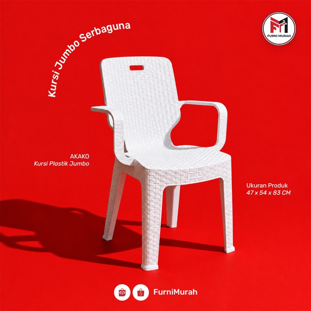 AKAKO - Kursi Santai Plastik Arm Chair RATTAN