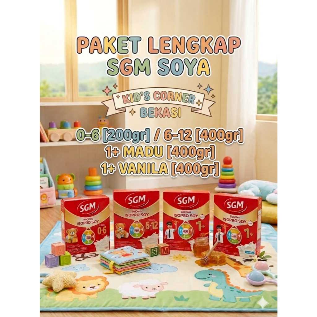SGM Soya 0-6 200gr 6-12, 1+ madu, vanila 400gr