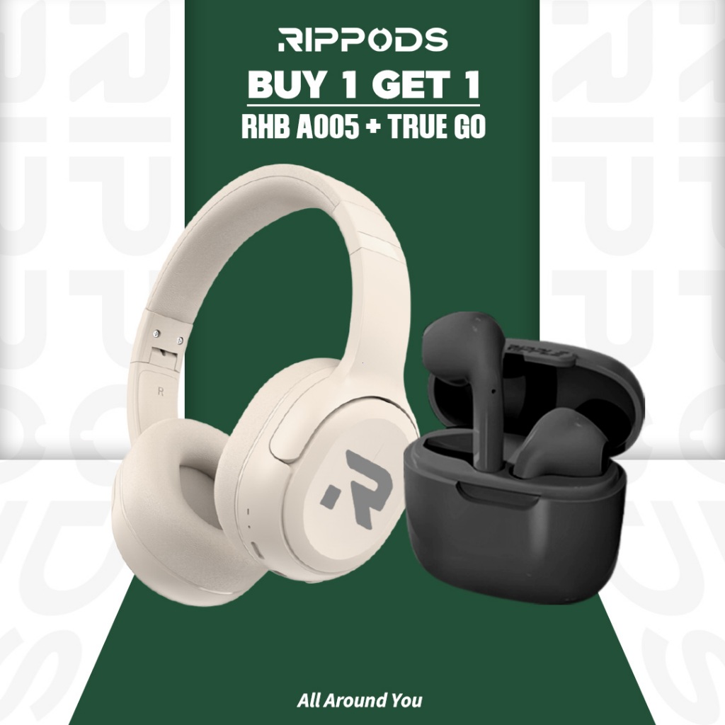 RIPPLE BIG Promo Bundle Wireless Headphone Bluetooth Full Bass Rippods Motion TWS Mini Earphone