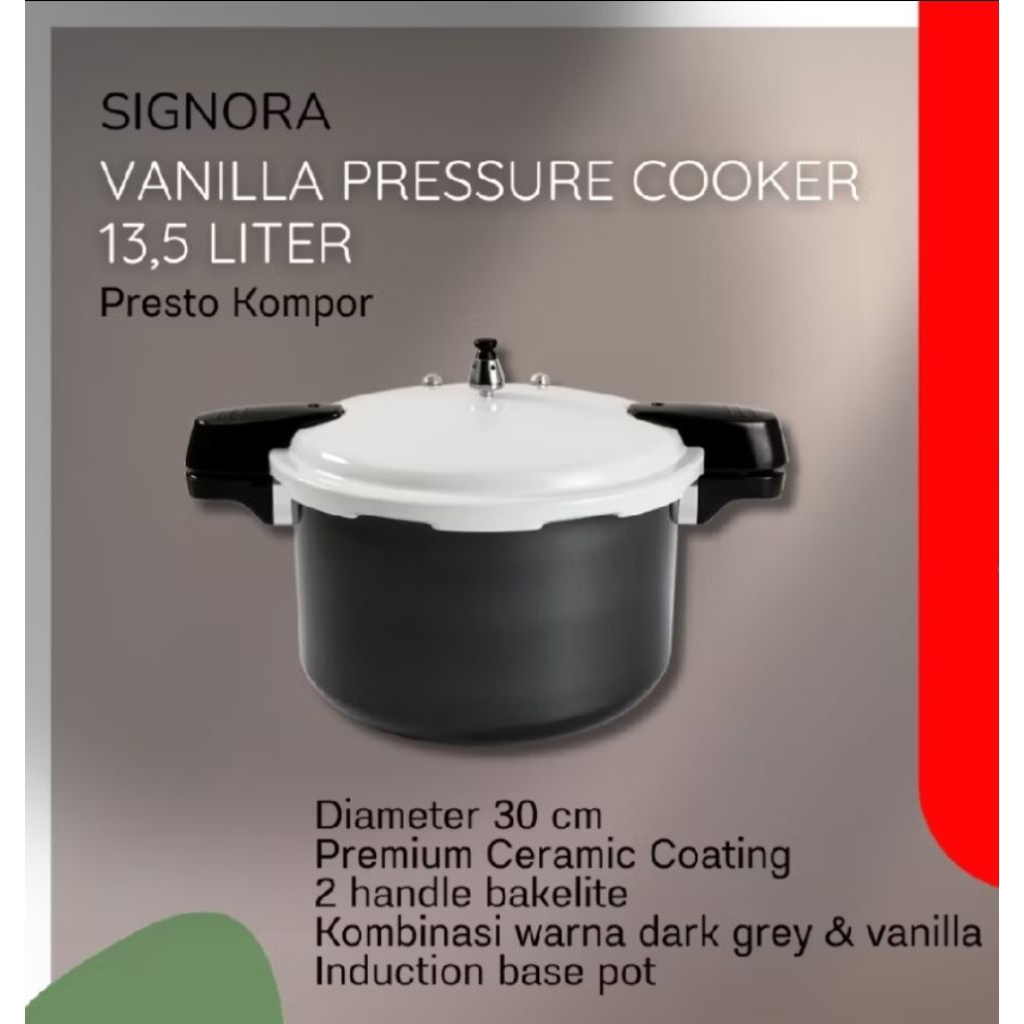 SIGNORA PANCI PRESTO 13,5L VANILLA PRESSURE COOKER