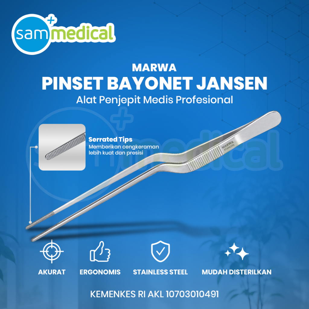 MARWA Pinset Bayonet Jansen / Pinset Hidung / Nasal Forcep