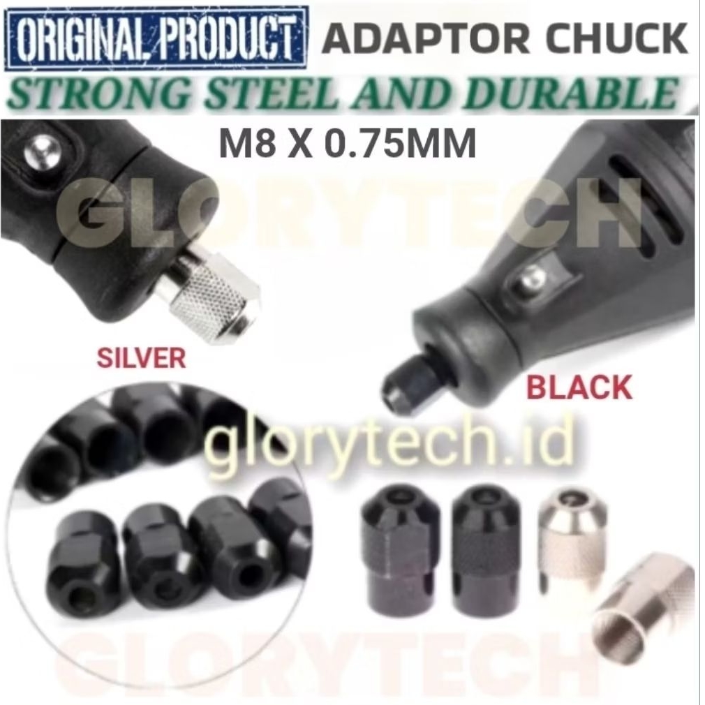 Adaptor Chuck kepala Bor mini M8 M7