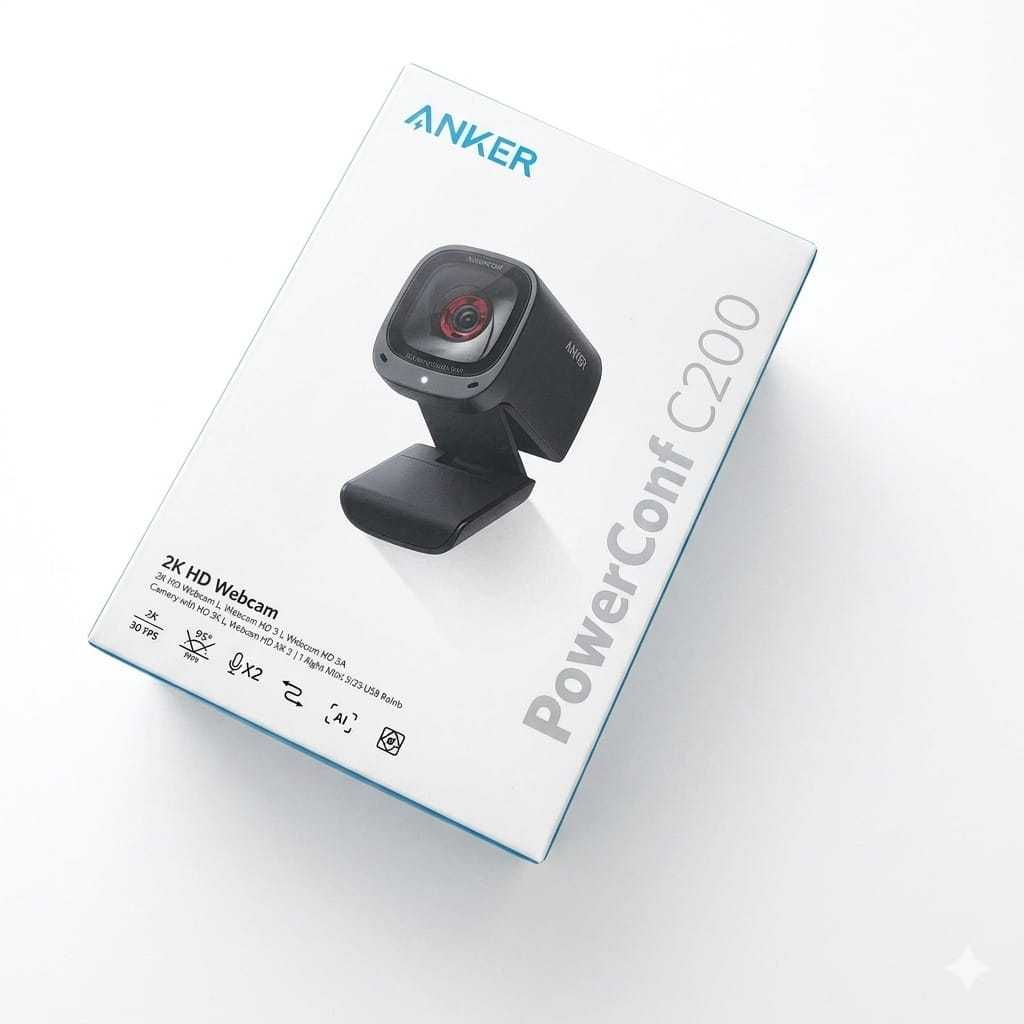 Anker A3369 PowerConf C200 2K AI Stereo Mics Webcam untuk PC Laptop Computer FAB