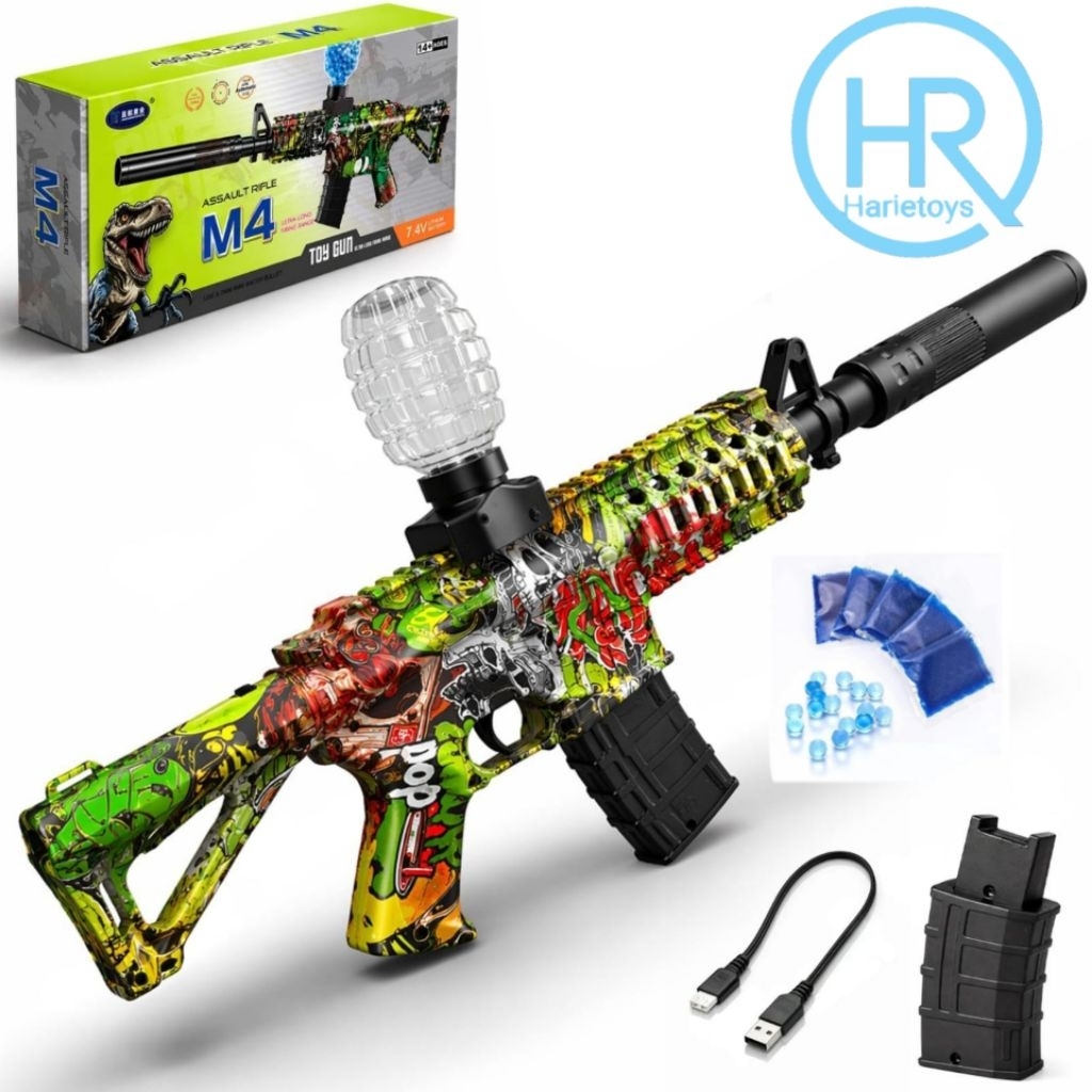 Mainan Pistol Senapan Tembakan Water Gel Blaster Ball Elektrik M4 MP5 M416 AK47 Baterai Cas 7.4 V