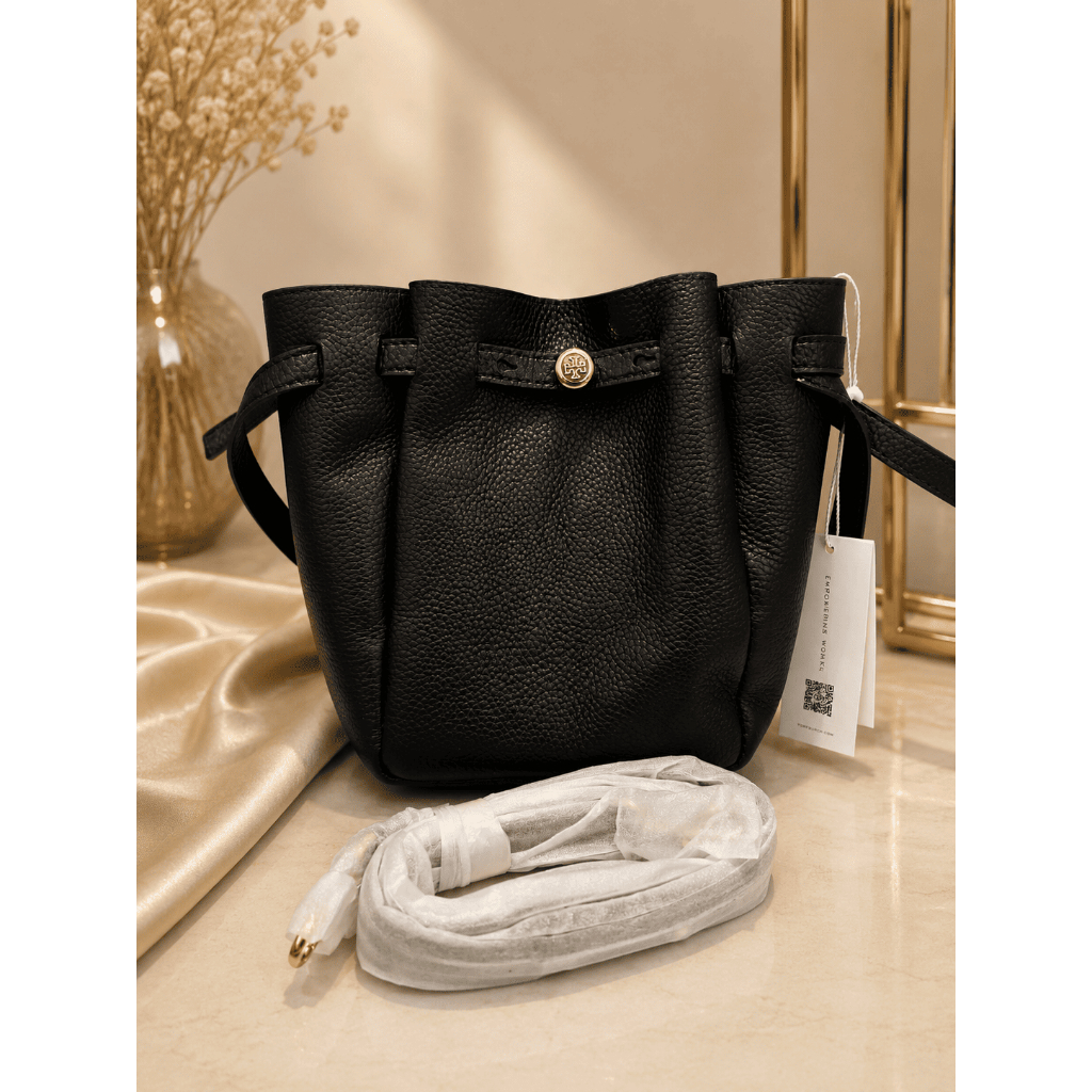 Tas Wanita T0ry Burch Small R0my Crossbody Bag Premium Bucket Bag Sling Bag Hitam