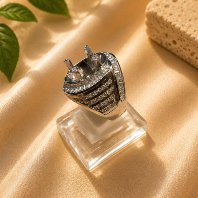 Ring/Emban Cincin Alpaka Tepper Oval 13x9 mm