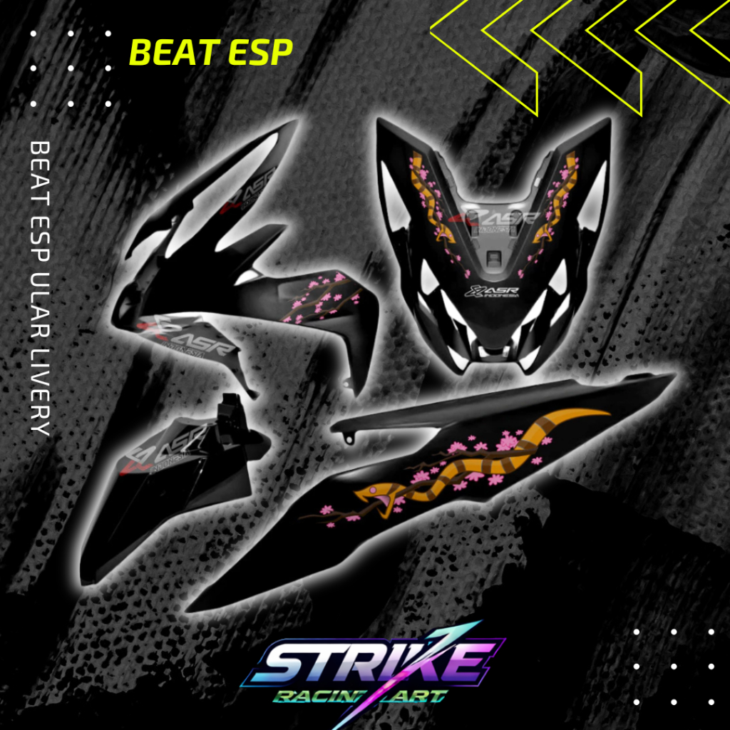 STRIPING TRANSPARAN HONDA BEAT ESP ULAR LIVERY MOSTWANTED