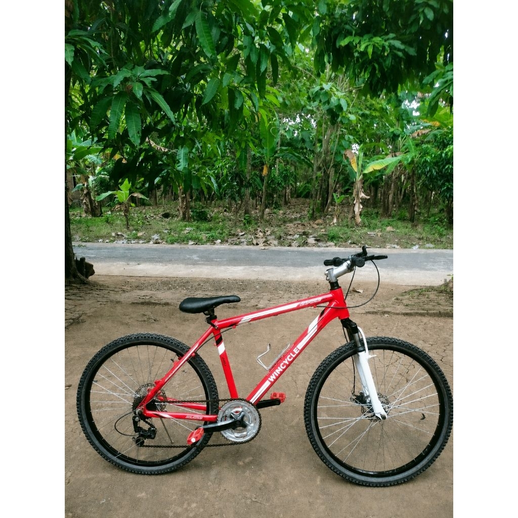 Sepeda MTB 26 Inch Wimcycle Blade Merah Putih | Siap Pakai | Mulus & Nyaman