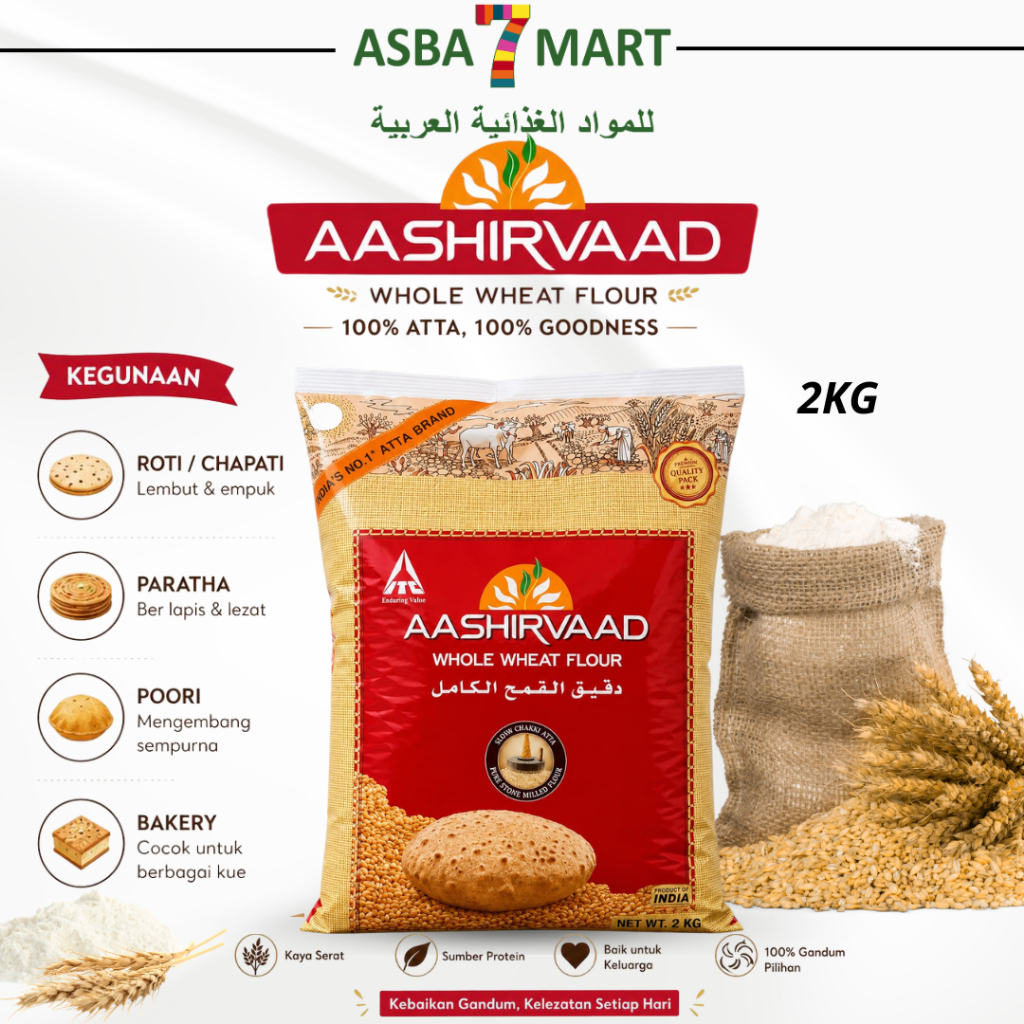 AASHIRVAAD WHOLE WHEAT FLOUR 2KG