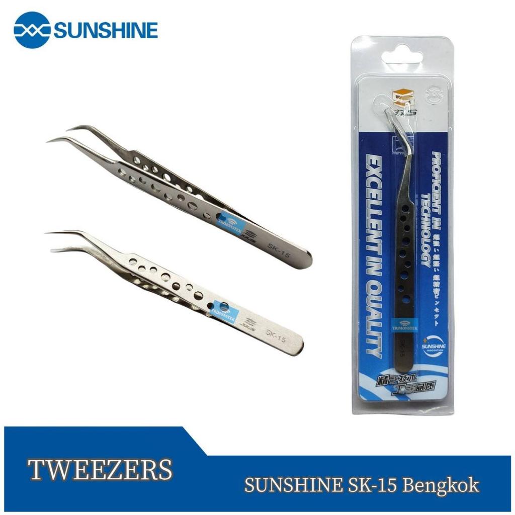 Pinset Sunshine SK-15 Original - Tweezers Bengkok Lancip Ultra Fine Solder HP
