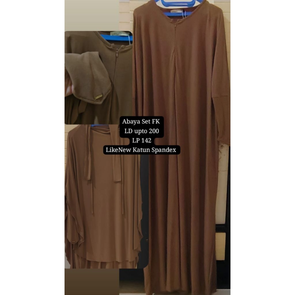 preloved abaya set Lthree
