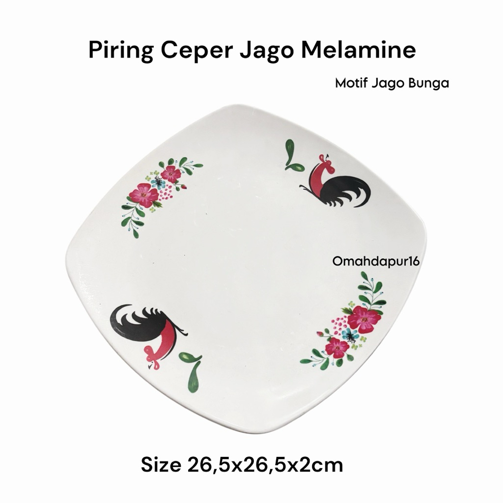 Piring Ceper Jago Melamine Singa Singi | Piring Kotak Ceper Jago Melamin asli | Piring Ceper Melamin
