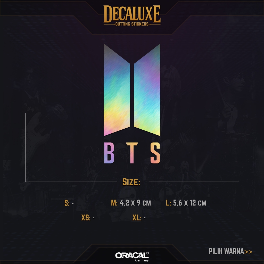 Sticker Cutting Logo BTS - Stiker Band KPop Bangtan untuk Tumbler Laptop Mobil Motor Helm Kaca