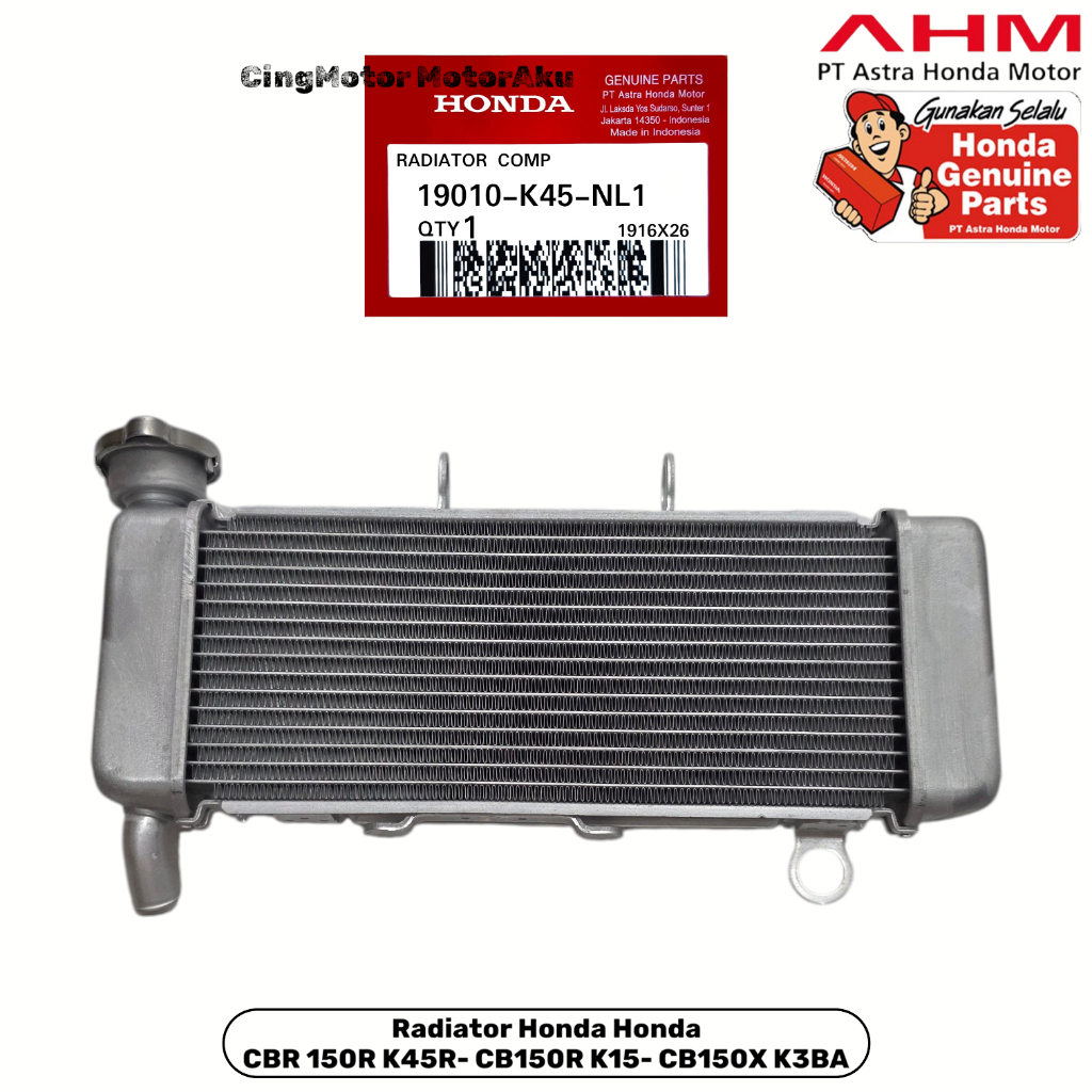 19010K45NL1 RADIATOR COMP CB 150R K15 CBR 150R K45R CB 150X K3BA PART AHM