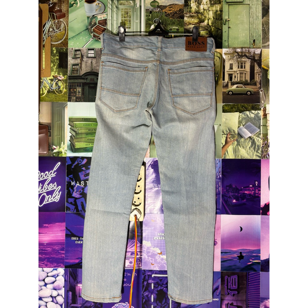 Hugo Boss Blue Washed Straight Leg Jeans Size 32 Preloved