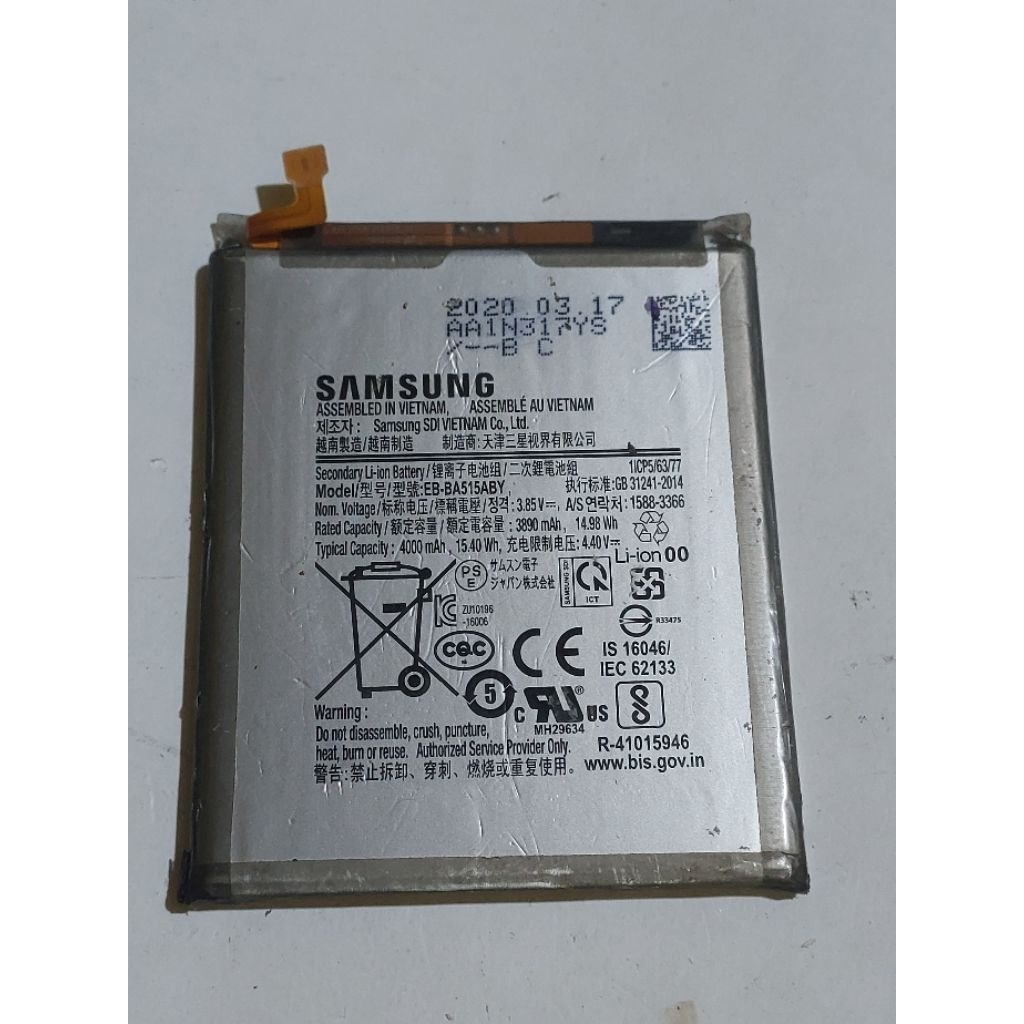 baterai samsung a51 second original cabutan