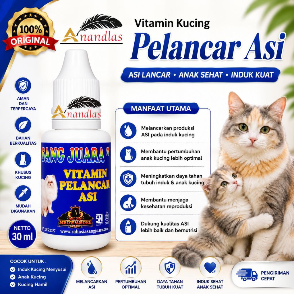 Vitamin Kucing Pelancar Asi Kucing 30ml Untuk Kucing Menyusui
