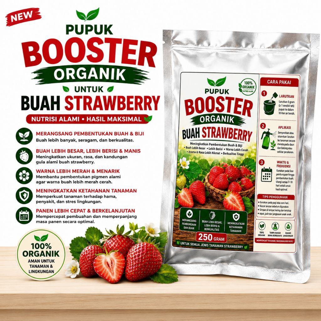 Pupuk Booster Organik Buah Strawberry