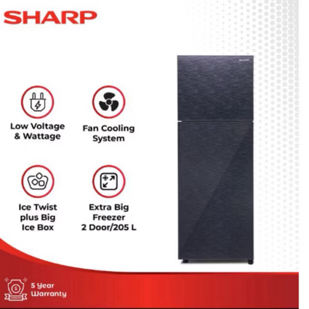 Kulkas Sharp SJ-246XG MS MR | 2 pintu SJ246XG 246 XG SJ246